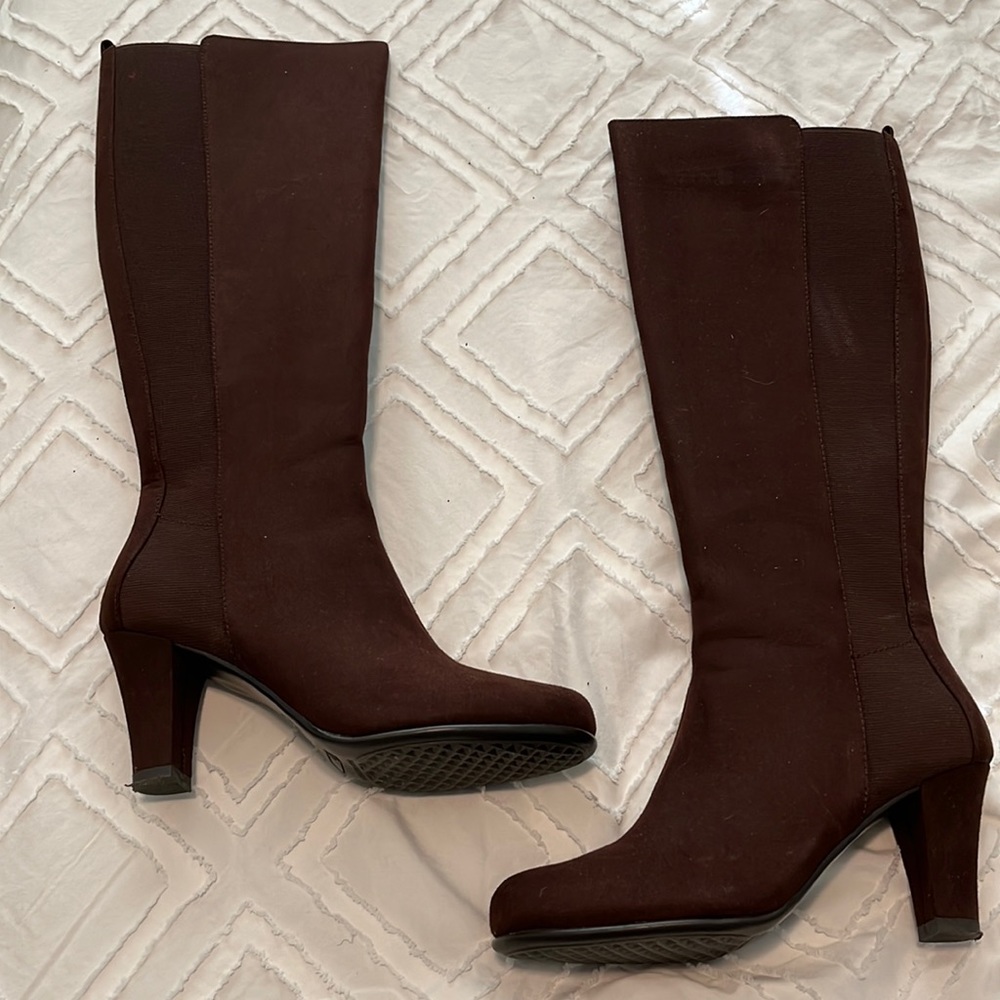 A2 by Aerosoles Brown Fabric Boots